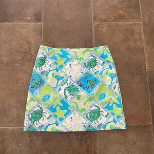 Lilly Pulitzer Skirt Sz 10 - Crabs, cocktails, turtles, starfish, gekko